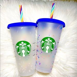 StarBucks color changing rainbow confetti cup